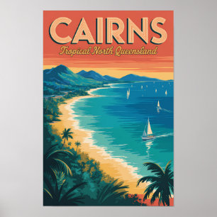 Poster Cairns Australie Illustration Voyage Art Vintage