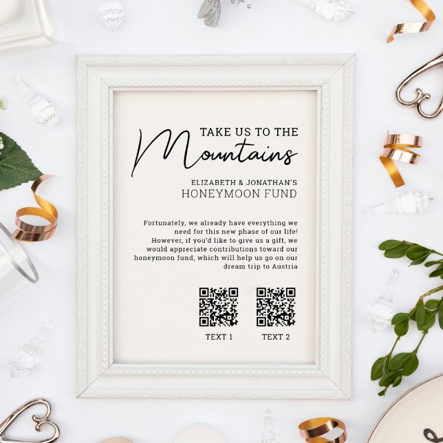 Poster Caisse de lune de miel code QR cash moderne (Créateur téléchargé)