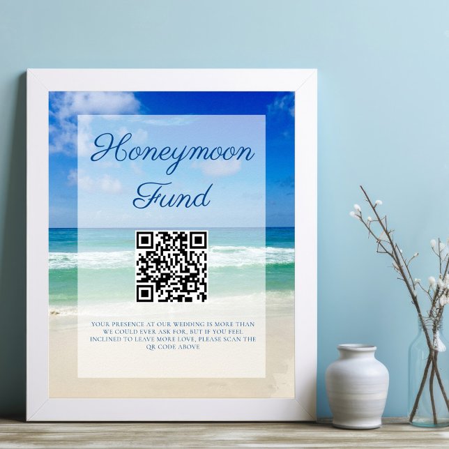 Poster Caisse de Lune de Miel Mariage sur la Plage Vagues (Créateur téléchargé)
