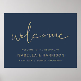 Poster CAITLIN - Marine Gold Moderne minimaliste Bienvenu