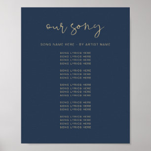 Poster CAITLIN Moderne Marine Mariage Chanson Lyrics Post