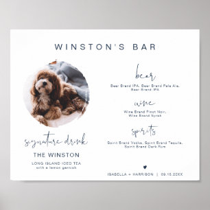 Poster CAITLIN Navy 1 Photo Boisson Signature Animaux Bar