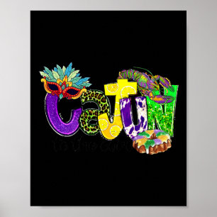Poster Cajun Au Coeur Mardi Mardi Gras Louisiane Carni