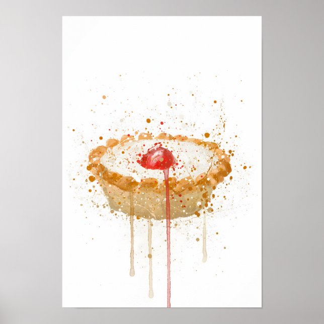 Poster Cake Wall Art Print 'Cherry Bakewell' (Devant)