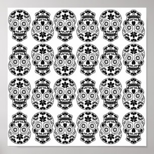 Poster Calavera sucre crâne bonbon_floral mexicaine calav