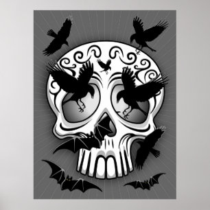 Poster Calaveras décoratives Halloween