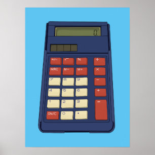 Poster Calculatrice des années 80 90 Math School Nostalgi
