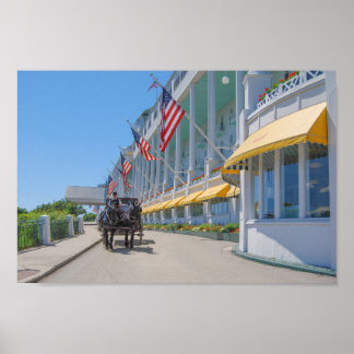 Poster Calèche, Grand Hotel, Mackinac Island, Michigan