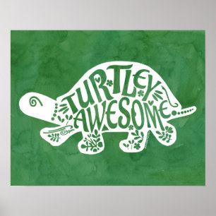 Poster Calembour drôle Sulcata de tortue de tortue