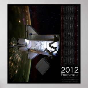 Poster Calendrier 2012 de la navette spatiale Endeavour