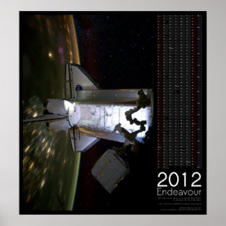 Poster Calendrier 2012 de la navette spatiale Endeavour