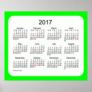 Poster Calendrier 2017 des murailles de chaux par Janz Im