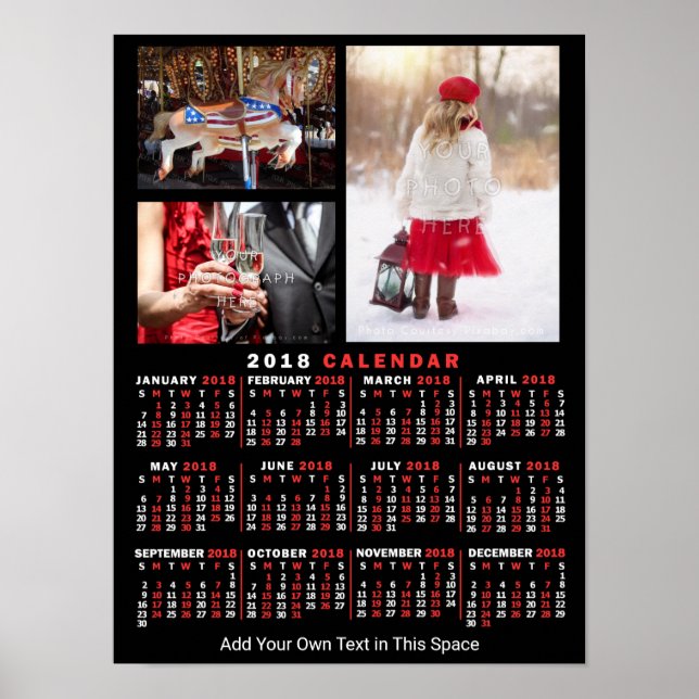 Poster Calendrier 2018 (voir description pour la nouvelle (Devant)