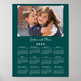 Poster Calendrier 2022 avec votre photo et votre nom sur 