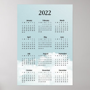 Poster Calendrier 2022 Nuages Ciel