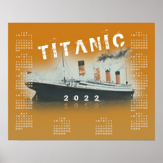 Poster Calendrier 2022 RMS Titanic Burnt Orange (Devant)