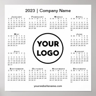 Poster Calendrier 2023 avec logo et nom de l'entreprise