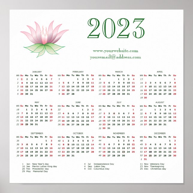 Poster Calendrier 2023 pour les entreprises (Devant)