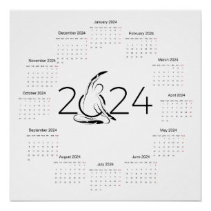 Poster Calendrier 2024 pour instructeur Pilates
