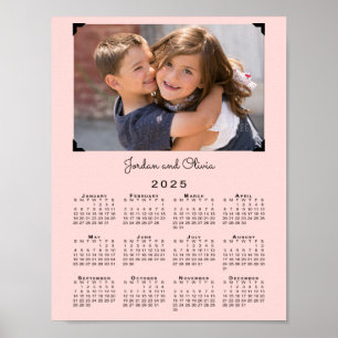 Poster Calendrier 2025 avec votre photo et votre nom en r