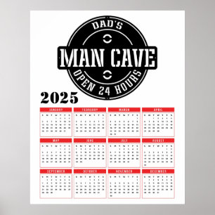 Poster Calendrier 2025 de la Caverne de l'Homme de Papa