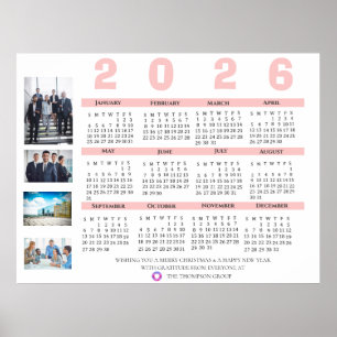 Poster Calendrier 2025 Multi Photo Noël Cadeau Entreprise