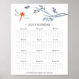 Poster Calendrier 2025 Red Dragonfly Business Promo
