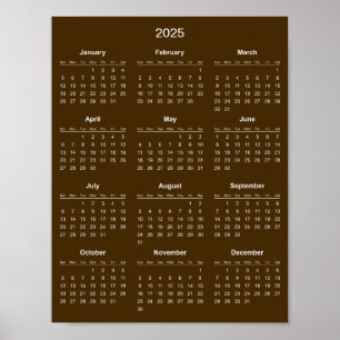 Poster Calendrier 2025 Simple et Élégant