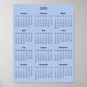 Poster Calendrier 2025 simple mais élégant  