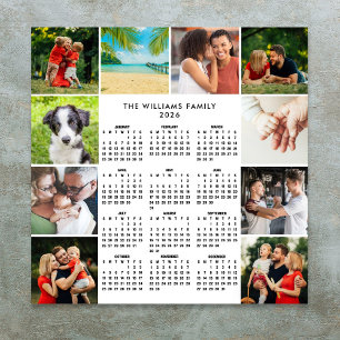 Poster Calendrier 2026 10 Photo Collage Famille