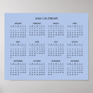 Poster Calendrier 2026 Simple mais Élégant