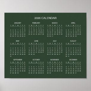 Poster Calendrier 2026 Simple mais Élégant
