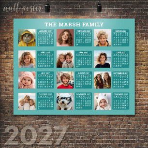 Poster Calendrier 2027 avec une image pour chaque mois -