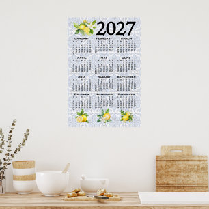 Poster Calendrier 2027 Citrons Italiens Méditerranéen Car