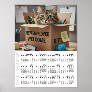 Poster Calendrier 2027, RH / Nouvel Employé - Chats de Bu