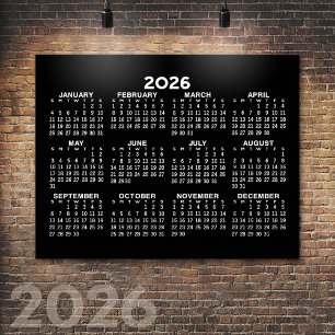Poster Calendrier annuel 2024 - horizontal - Noir