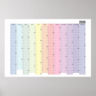 Poster Calendrier annuel 2026