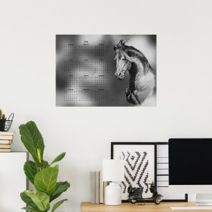 Poster Calendrier annuel beau cheval étalon