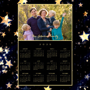 Poster Calendrier annuel de photos de famille personnalis