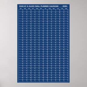 Poster Calendrier annuel non daté à vue murale