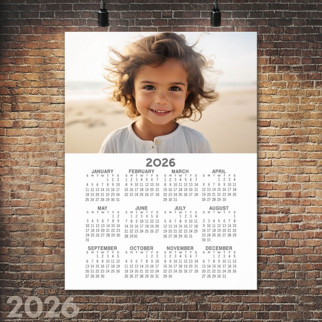 Poster Calendrier avec photo - Vue annuelle (2026 Calendar Poster)