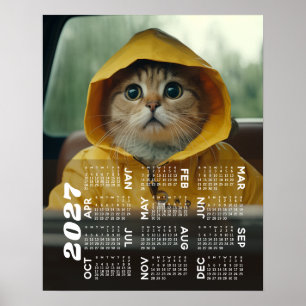 Poster Calendrier avec photo vue annuelle moderne