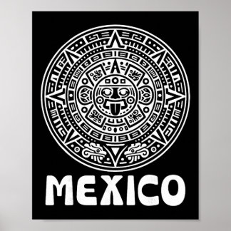 Poster Calendrier Aztèque Football Mexique Fan de Foot Fi