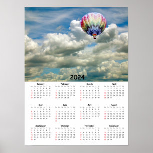 Poster Calendrier - Ballons à air chaud dans les nuages