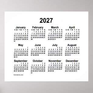 Poster Calendrier blanc 2027 par Janz Print