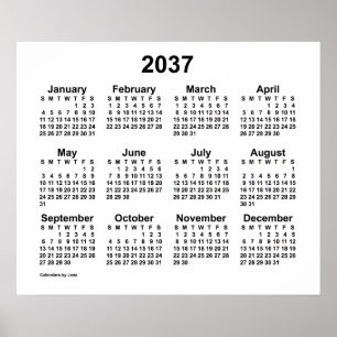 Poster Calendrier Blanc 2037 par Janz Print
