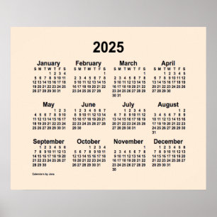 Poster Calendrier blanc antique 2025 par Janz Imprimer
