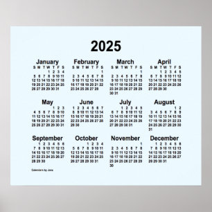 Poster Calendrier bleu Alice 2025 par Janz Imprimer