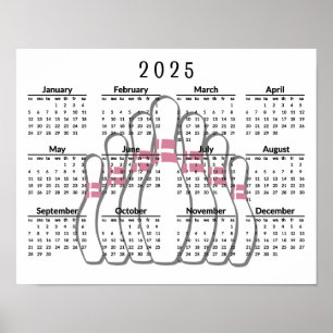Poster Calendrier Bowling Design 2025