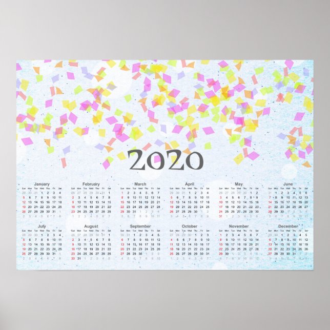 Poster Calendrier Confetti 2020 (Devant)